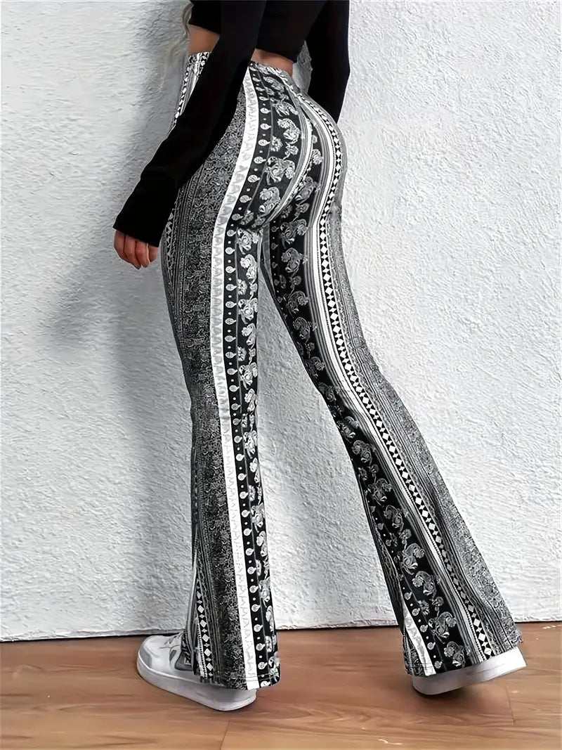 High-Waisted Paisley Flared Pants | Vintage Boho Style | Statement Look