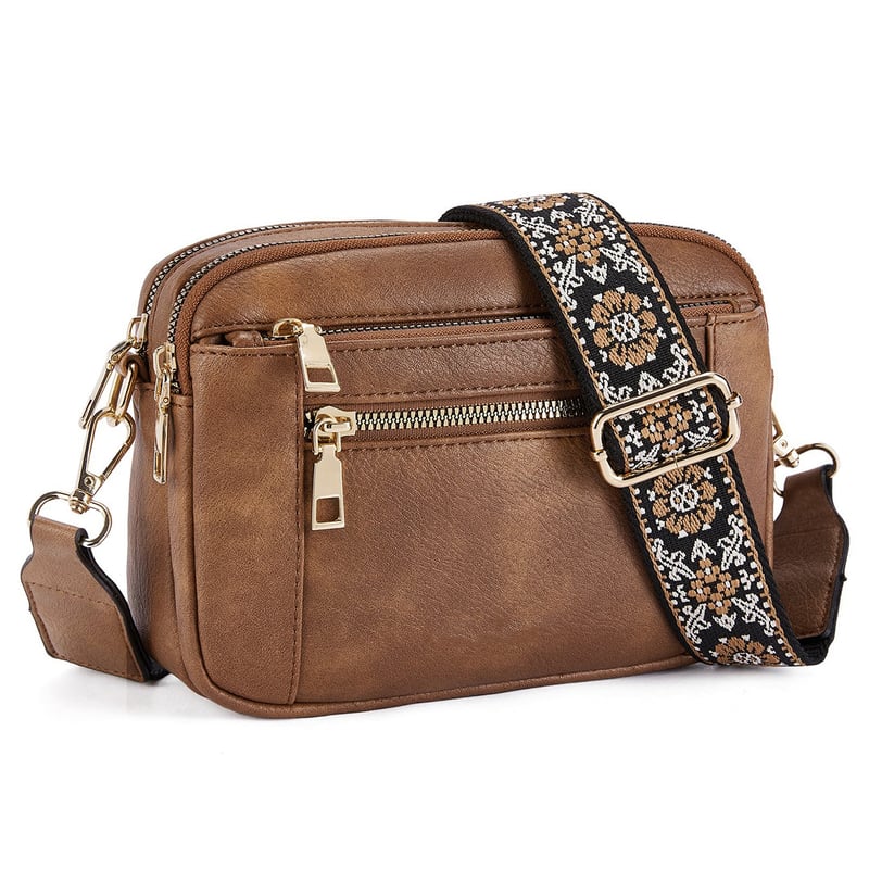 Faux Leather Crossbody Bag | Dual-Tone Design | Trendy and Functional