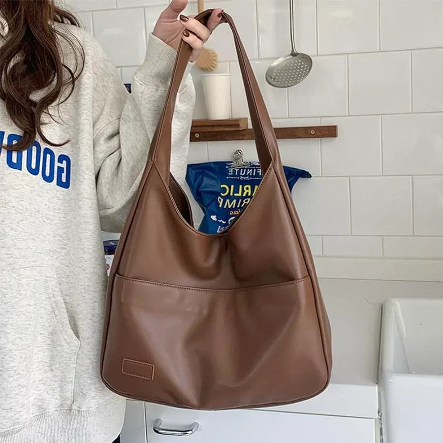 Minimalist Faux Leather Hobo Bag | Sleek and Functional | Everyday Elegance