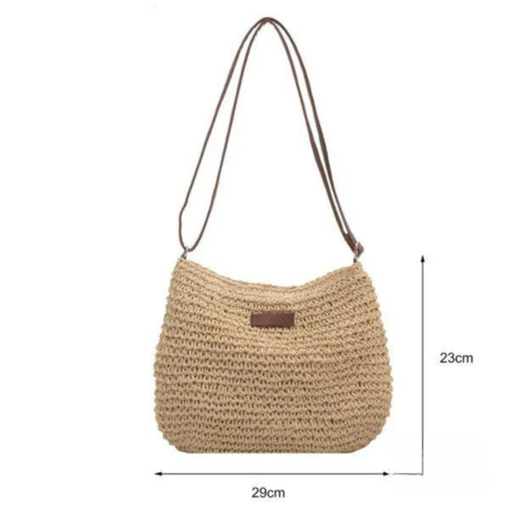 Woven Straw Shoulder Bag | Natural Fiber | Boho and Lightweight