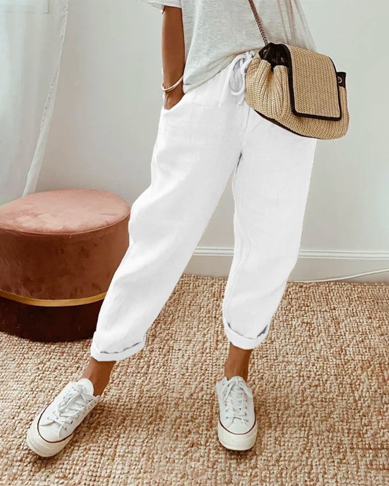 Relaxed Linen Pants | Drawstring Waist | Lightweight and Breezy