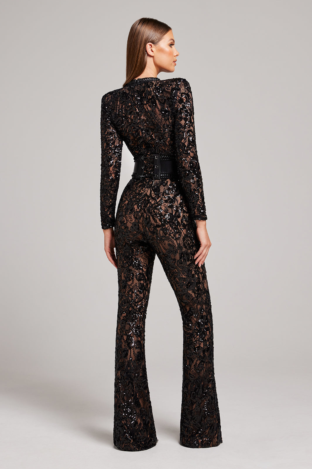 Black Lace Jumpsuit | Wide-Leg | Glamorous and Elegant