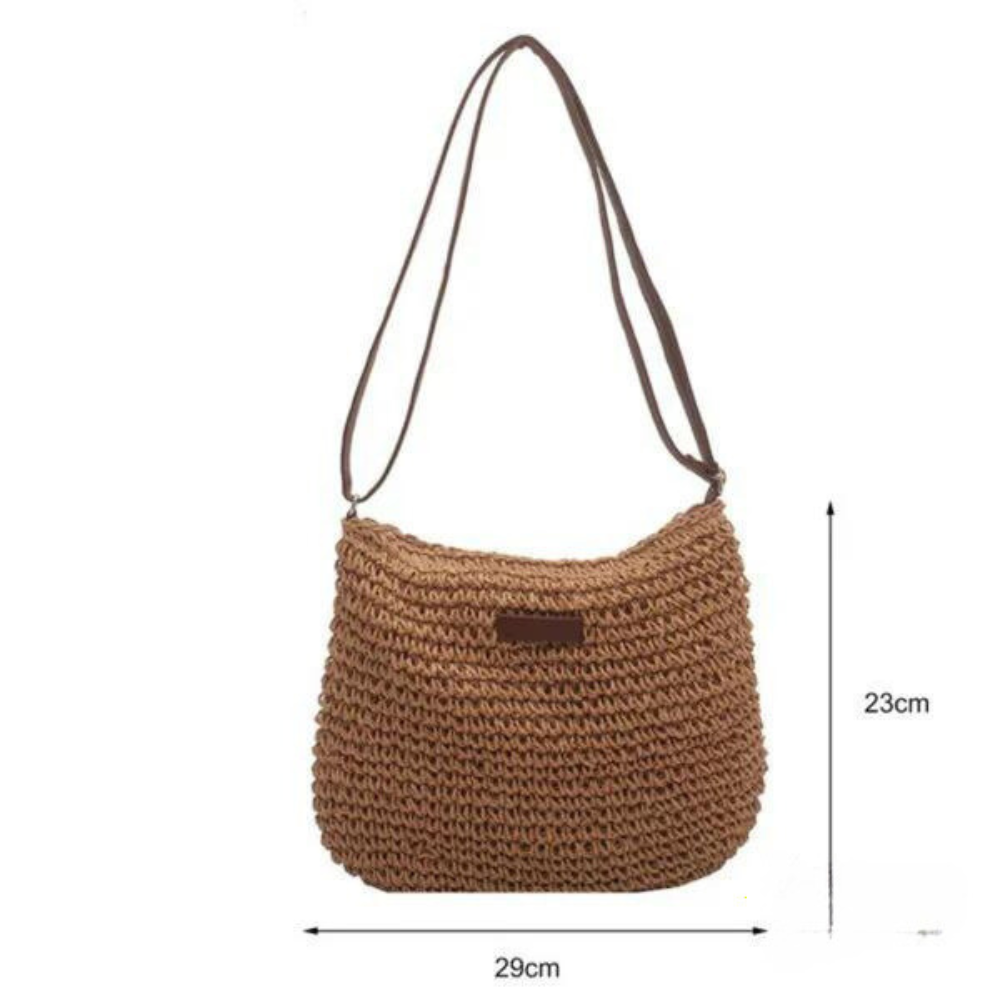 Woven Straw Shoulder Bag | Natural Fiber | Boho and Lightweight