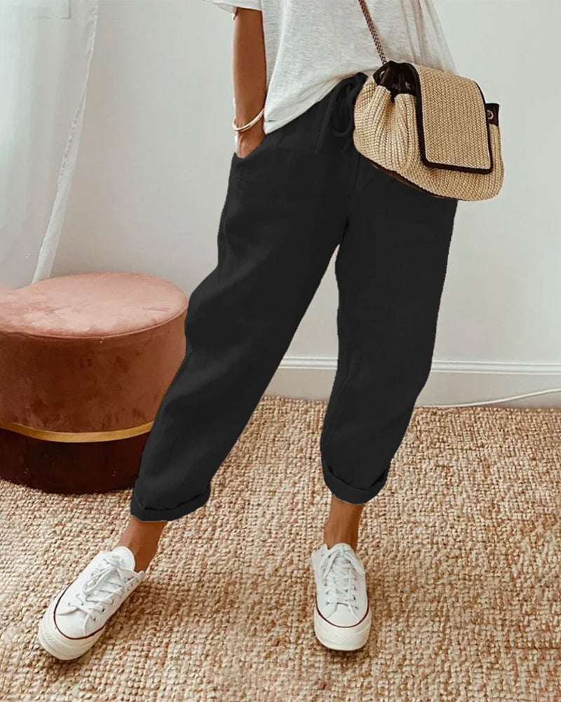 Relaxed Linen Pants | Drawstring Waist | Lightweight and Breezy