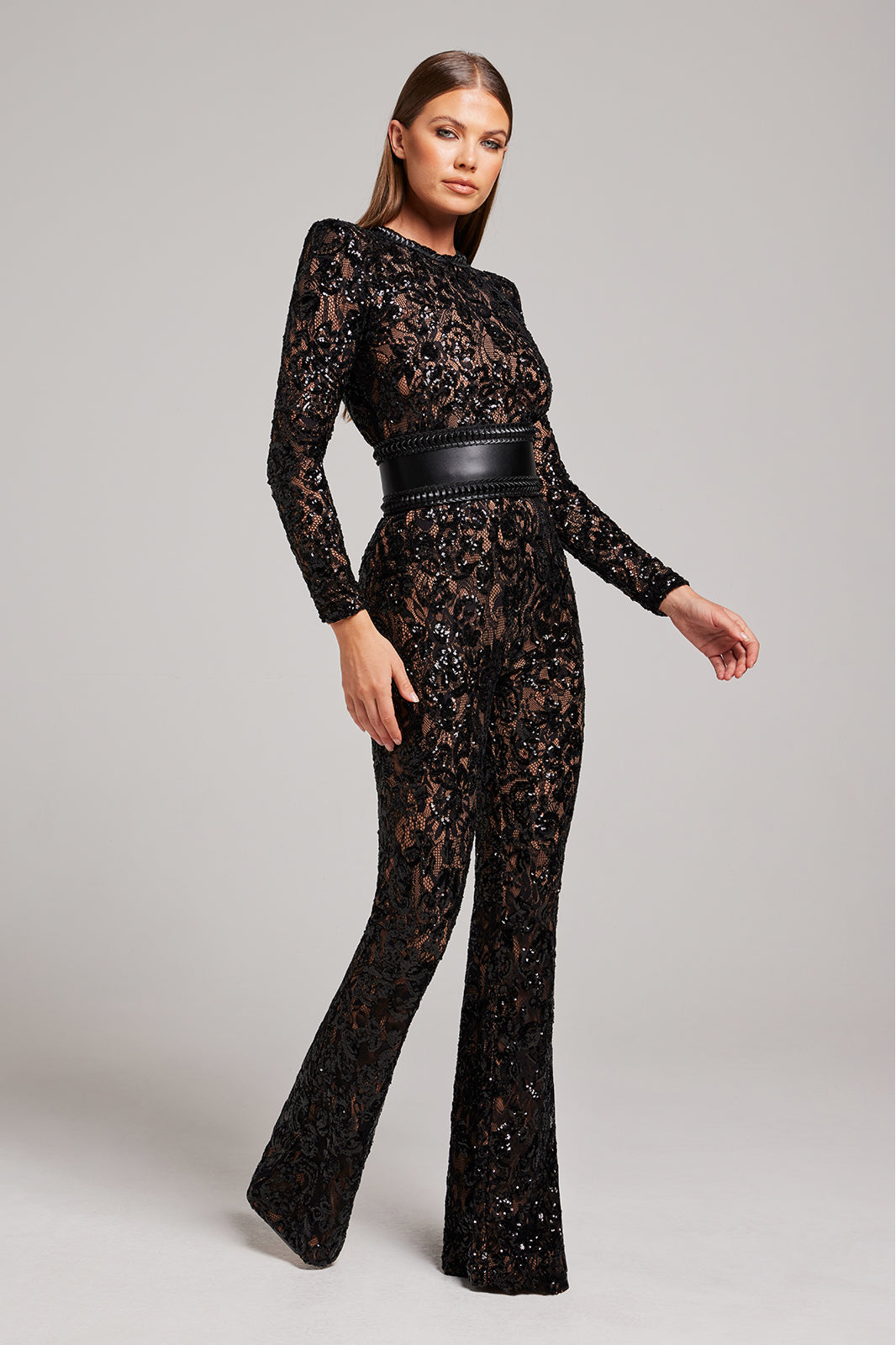 Black Lace Jumpsuit | Wide-Leg | Glamorous and Elegant