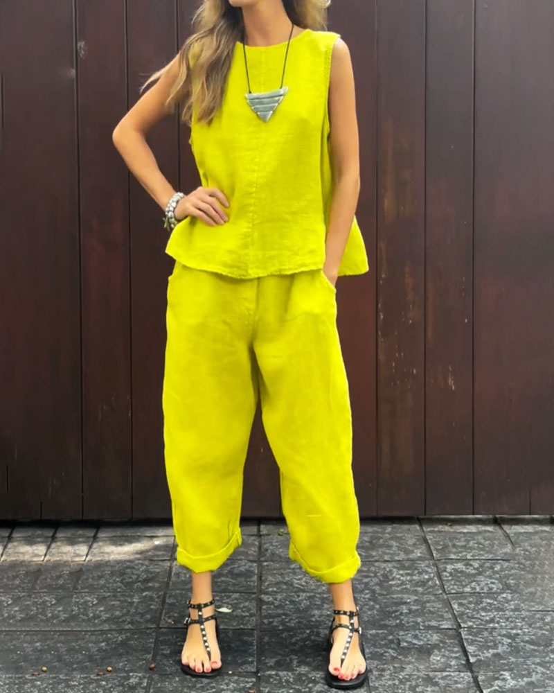 Linen Two-Piece Set | Vibrant Comfort | Effortless Style