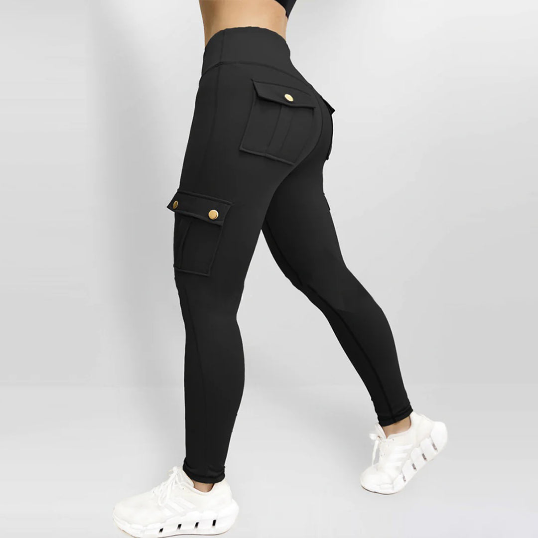 High-Waisted Cargo Leggings | Functional Pockets | Sleek and Stretchy