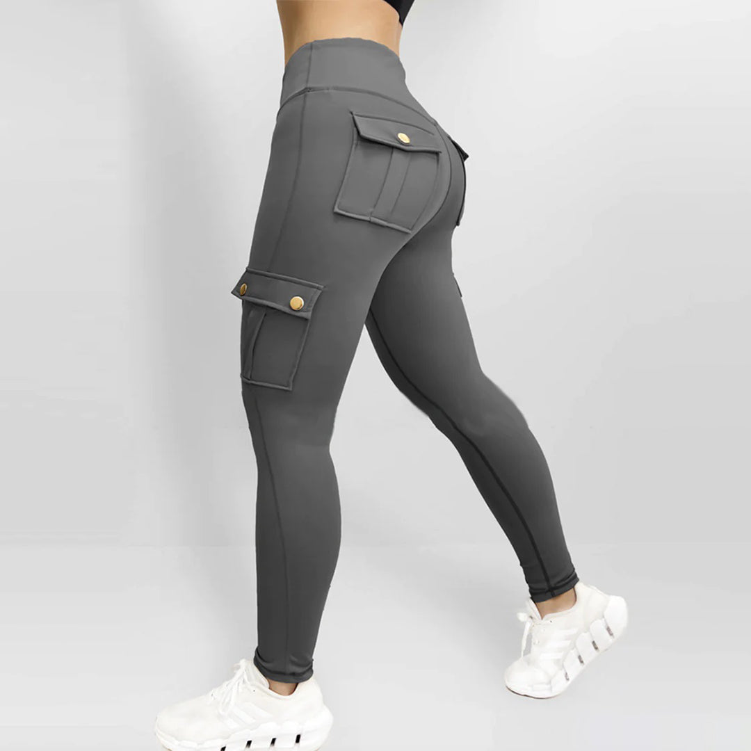 High-Waisted Cargo Leggings | Functional Pockets | Sleek and Stretchy