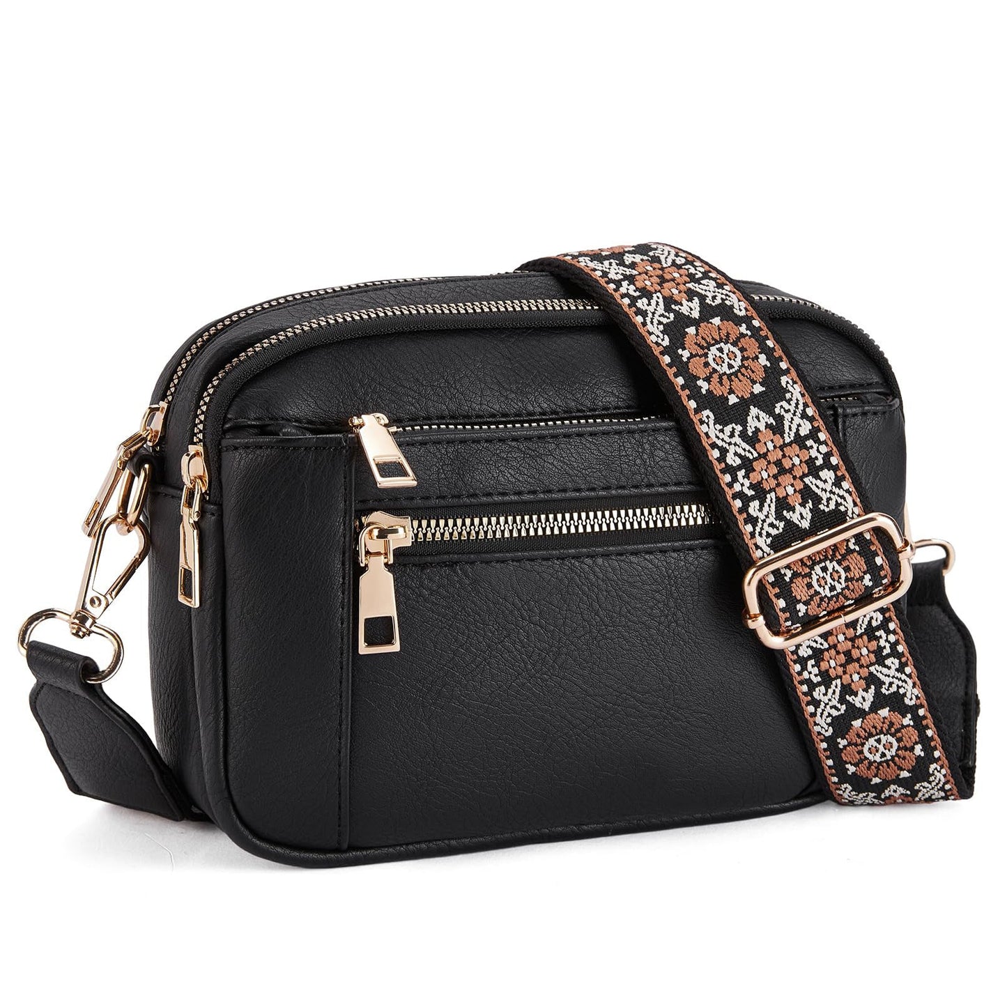 Faux Leather Crossbody Bag | Dual-Tone Design | Trendy and Functional