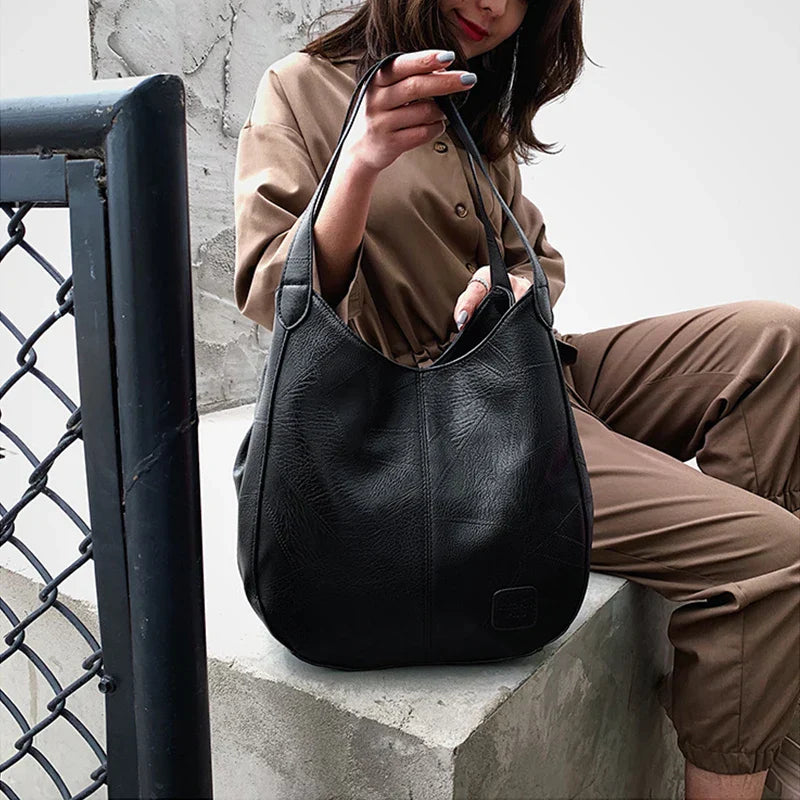 Black Hobo Shoulder Bag | Faux Leather | Everyday Essential