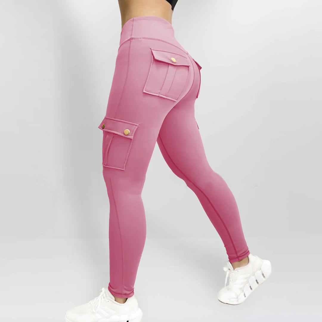 High-Waisted Cargo Leggings | Functional Pockets | Sleek and Stretchy