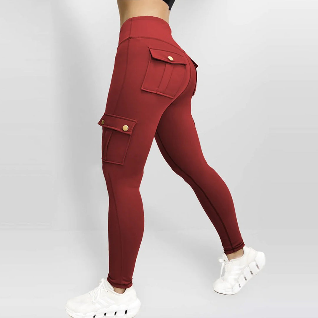 High-Waisted Cargo Leggings | Functional Pockets | Sleek and Stretchy