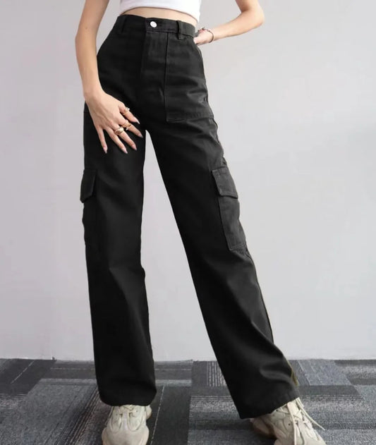 High-Waisted Cargo Pants | Wide-Leg | Functional and Stylish