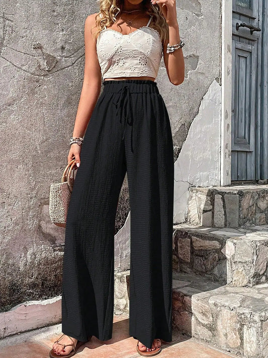 High-Waisted Wide-Leg Pants | Lightweight and Flowing | Elegant and Comfortable