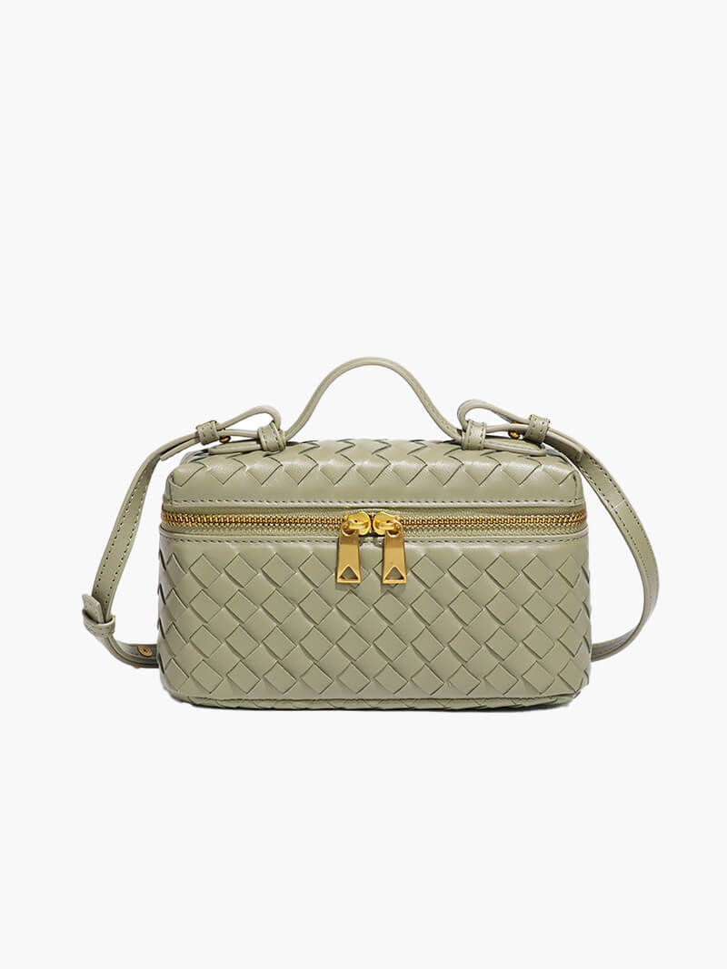 Woven Crossbody Bag | Faux Leather | Elegant and Compact