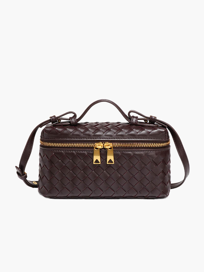 Woven Crossbody Bag | Faux Leather | Elegant and Compact