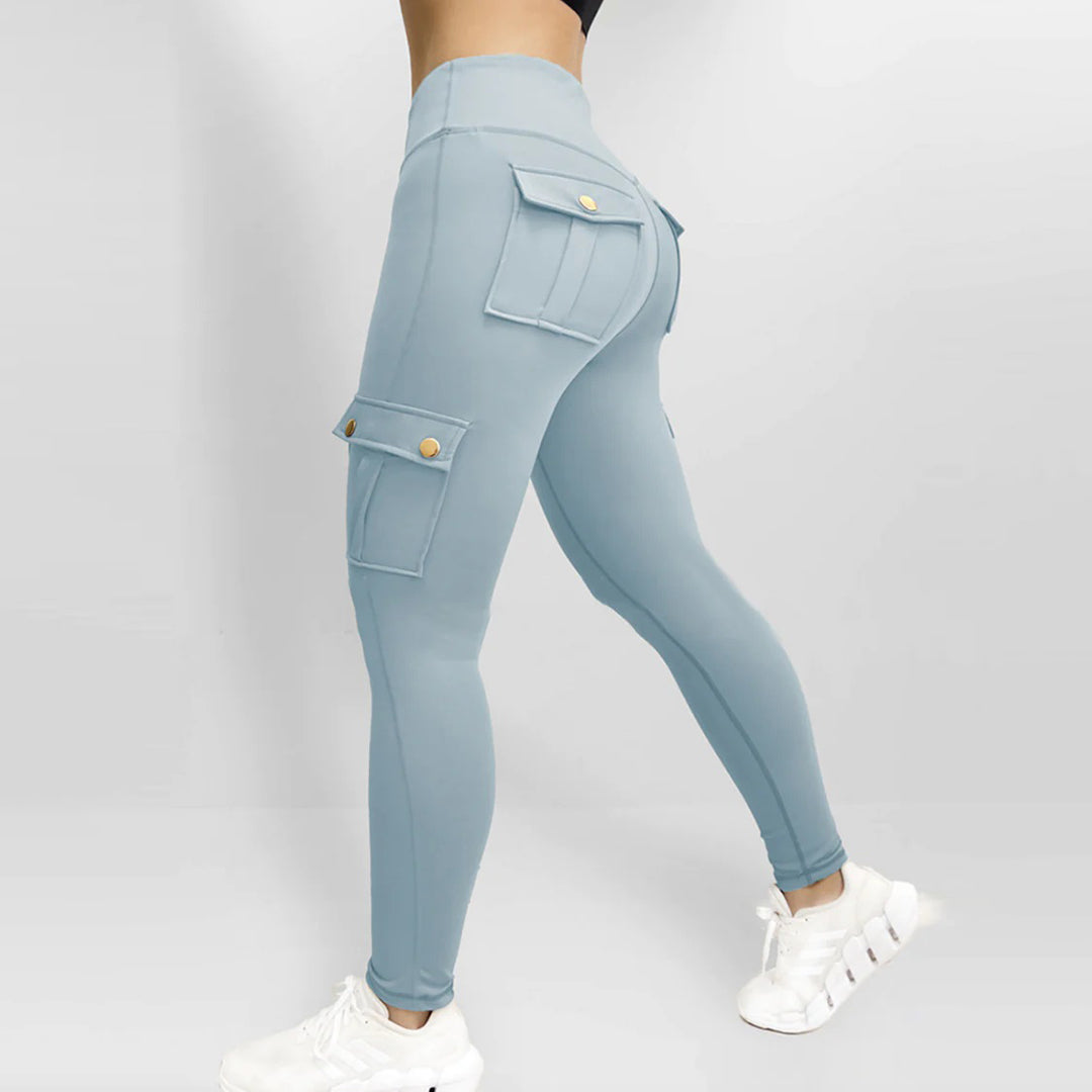 High-Waisted Cargo Leggings | Functional Pockets | Sleek and Stretchy