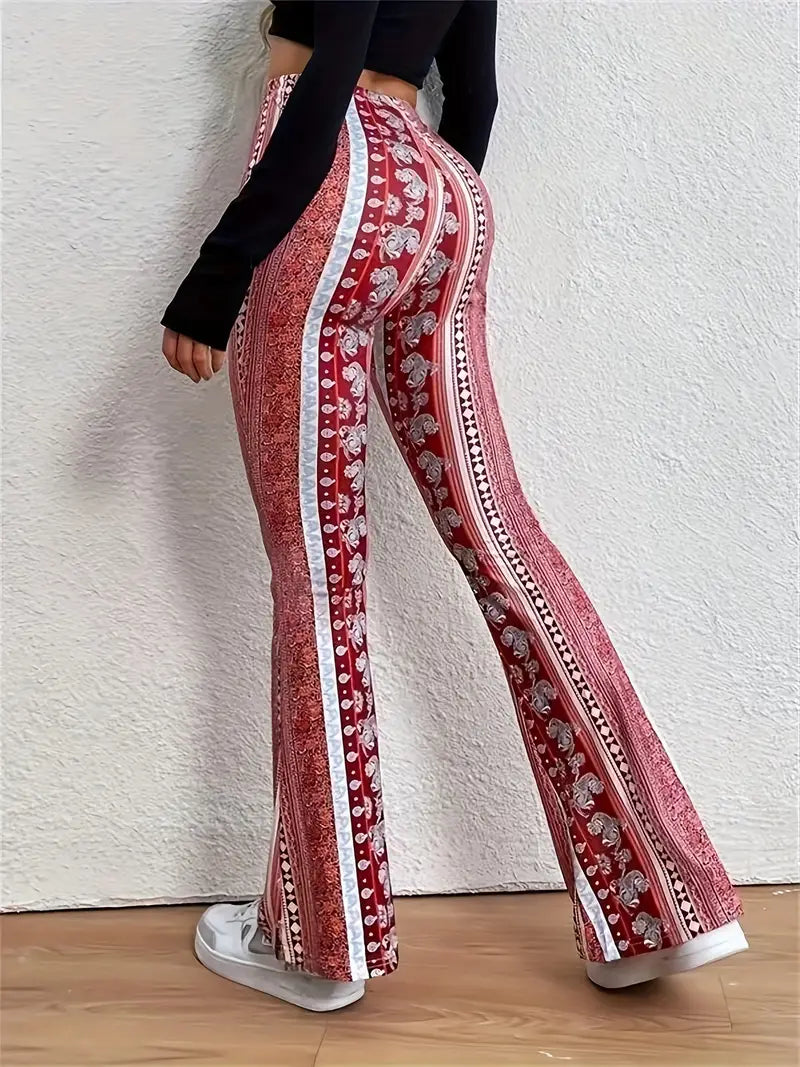 High-Waisted Paisley Flared Pants | Vintage Boho Style | Statement Look