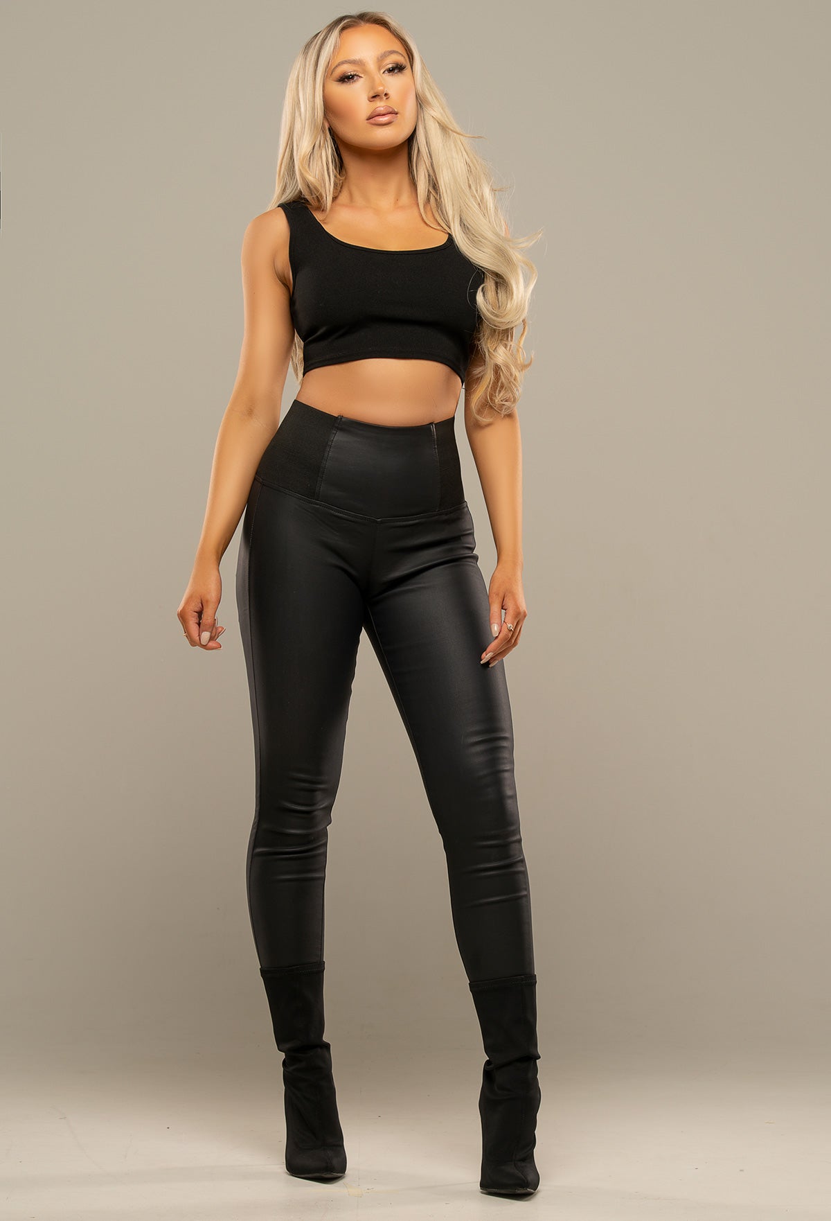 High-Waisted Faux Leather Leggings | Sleek Fit | Bold Statement