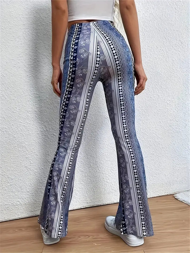 High-Waisted Paisley Flared Pants | Vintage Boho Style | Statement Look