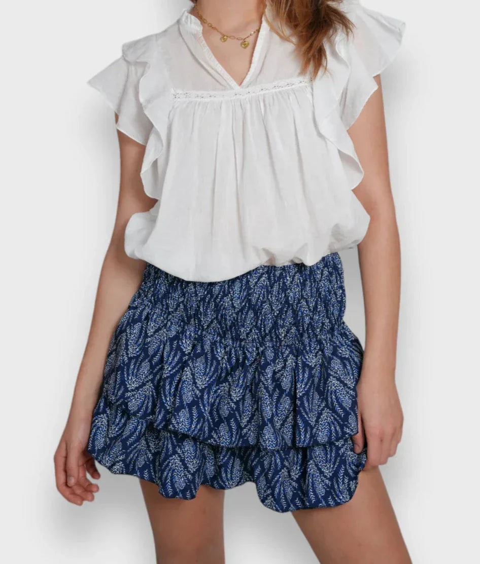 Tiered Paisley Mini Skirt | Elastic Waist | Lightweight & Playful